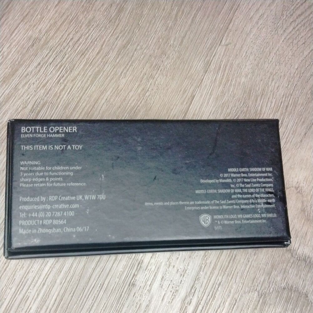 Middle Earth Shadow of War Elven Forge Hammer Bottle Opener New Lord Of The Ring - Picture 5 of 7